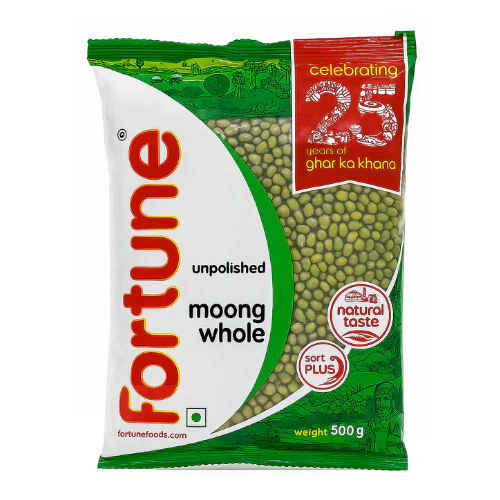 Fortune Moong Dal Whole / Mung Beans With Skin (500g)